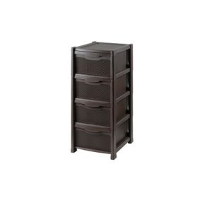 SZEKRÉNY 4FIÓKOS RATTAN BARNA 1DB