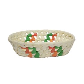   KOSÁR FONOTT PÁLMALEVÉL OVÁLIS MAGYAR 23X17XH6CM 8PL06 1DB