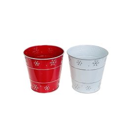   KASPÓ BÁDOG FEHÉR PIROS MIX HÓPIHÉS 140-B-22-08/M D15/11XH14,5CM 80/2 1DB
