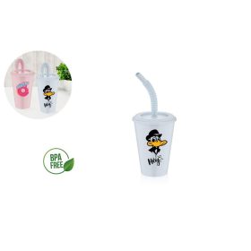 POHÁR MŰANYAG SZÍVÓSZÁLLAL 450ML L-00750 1DB