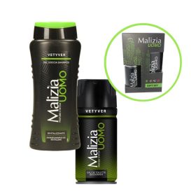   MALIZIA DÍSZDOBOZ UOMO BIPACK FÉRFI VETYVER TUSFÜRDŐ 250ML+DEO 150ML 1CS