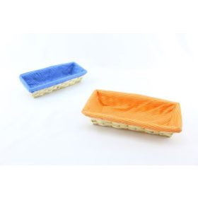 KOSÁR BAMBUSZ SZÍNES ANYAGGAL 208-71 21X13XH6CM 1DB