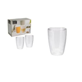 POHÁR ÜVEG DUPLAFALÚ KÁVÉS/TEÁS 350ML CD1200250 2DB