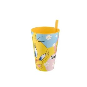 POHÁR SZÍVÓSZÁLLAL TWEETY 400ML TP512-53 1DB
