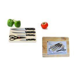 EXCELLENT HOUSEWARE KÉS SZETT VÁGÓDESZKÁVAL 6RÉSZES 1CS
