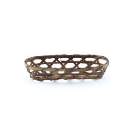KOSÁR BAMBUSZ LYUKACSOS OVÁL BARNA 208-40 18X8XH4CM 1DB