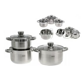   EDENBERG LÁBAS SZETT 6RÉSZES INOX 3LÁBAS+3FEDŐ FR-1152 1CS