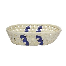 KOSÁR FONOTT PÁLMALEVÉL OVÁLIS 23X17XH6CM 8PL02 1DB