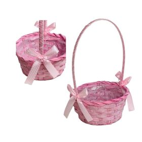   KOSÁR RATTAN FONOTT FÜLES PINK MASNIS 66-39-A/PINK-D19XH9/32CM 1DB
