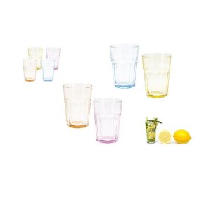 POHÁR ÜVEG VIZES SZÍNES 360ML YE5000600 4DB