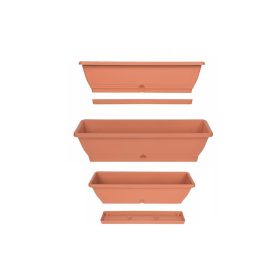VIRÁGLÁDA+ALÁTÉT TERRACOTTA 60CM 11L 1DB