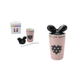 POHÁR KERÁMIA +TETŐ+SZÍVÓSZÁL 350ML LU-13 1DB
