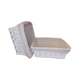 KOSÁR FONOTT KOCKA FEHÉR 968-215/S - 23X23XH9CM 1DB