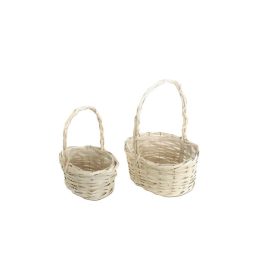   FLORENTIN VESSZŐKOSÁR OVÁL FEHÉR S/2 17-2-12 25X20XH11/32CM 2DB 1CS