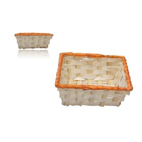   KOSÁR BAMBUSZ NATÚR SZÍNES PEREMŰ MIX 8-2413 16X16X5CM 1DB
