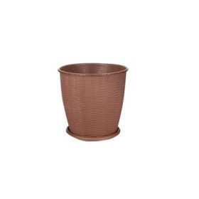 CSERÉP+ALÁTÉT RATTAN BARNA 9L 1DB