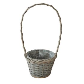   KOSÁR RATTAN FONOTT FÜLES KEREK SZÜRKE 54-107-D22XH16/51CM 1DB