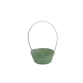  FLORENTIN BAMBUSZ OVÁL ANTIKOLT KICSI ZÖLD 66-22-A/25X18X10/40CM 1DB