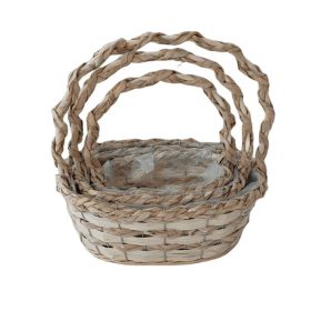   KOSÁR RATTAN FONOTT FÜLES OVÁL SZETT 54-202-31X24XH12/34CM 3DB 1CS