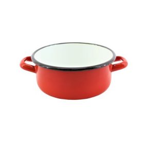 LÁBAS ZOMÁNCOZOTT PIROS 15CM 1,1L 1DB