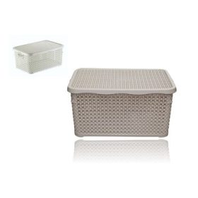 KOSÁR RATTAN SZÖGLETES TETŐVEL 30L 1DB