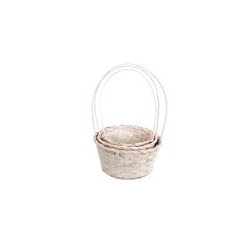   FLORENTIN BAMBUSZ KEREK 66-54-A/FEHÉR S/3 - 21X10XH/36CM 8 1DB