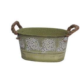   KASPÓ BÁDOG OVÁLIS KÖTÉLFÜLÜ 140-B-344 (20X12)X10,5HX(17X9)CM 1DB