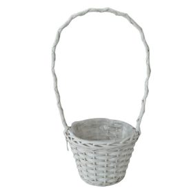   KOSÁR RATTAN FONOTT FÜLES KEREK FEHÉR 54-106-D22XH16/50CM 1DB