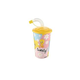 POHÁR SZÍVÓSZÁLLAL TWEETY 400ML TP513-53 1DB
