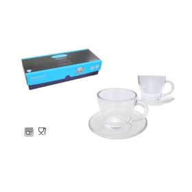 KÁVÉSPOHÁR+TÁNYÉR SZETT ÜVEG ESPRESSO 6DB