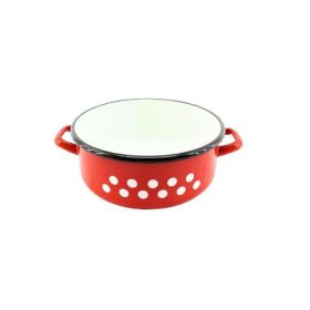 LÁBAS ZOMÁNCOZOTT PIROS DEKOR 17CM 1,6L 1DB