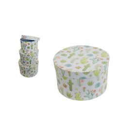   PAPÍRDOBOZ SZETT/3 AJÁNDÉK-VIRÁG KAKTUSZ BN 100-2142 D20XH12CM 1DB
