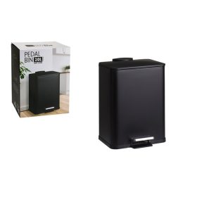 SZEMETES PEDÁLOS FÉM SZÖGLETES FEKETE 20L 1DB