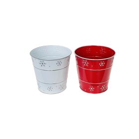   KASPÓ BÁDOG FEHÉR PIROS MIX HÓPIHÉS 140-B-22-08/S D13/9XH13CM 120/2 1DB