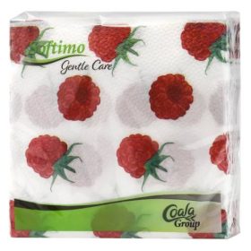   SOFTIMO GENTLE CARE SZALVÉTA MÁLNA MINTÁS 34X34CM 1RÉTEGŰ 45DB