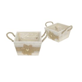   KASPÓ FA KOCKA CSIPKÉS MASNIS 232-W-209/M - 16,5X16,5XH10CM 1DB