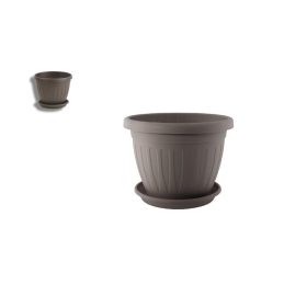 VENECIA VIRÁGCSERÉP+ALÁTÉT MOKKA 14CM 1DB
