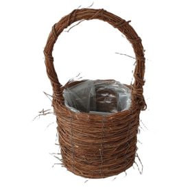   KOSÁR RATTAN FONOTT FÜLES BARNA KÓCOS 54-108-D19XH16/35CM 1DB