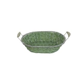 KOSÁR KENYERES OVÁL ZÖLD 70-66 30X23XH8CM 1DB