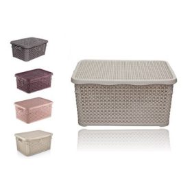 KOSÁR TETŐVEL SZÖGLETES RATTAN 2,5L 1DB