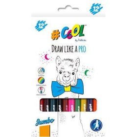   COOL BY VICTORIA SZÍNES CERUZA HÁROMSZÖGLETŰ JUMBO VASTAGSÁGÚ 12 SZÍN 1CS