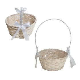   KOSÁR RATTAN FONOTT FÜLES FEHÉR MASNIS 66-39-A/FEHÉR-D19XH9/32CM 1DB
