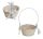 KOSÁR RATTAN FONOTT FÜLES FEHÉR MASNIS 66-39-A/FEHÉR-D19XH9/32CM 1DB