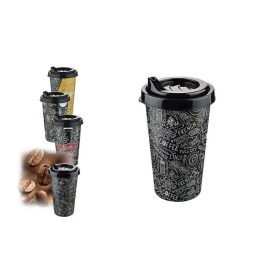 KÁVÉSPOHÁR MŰANYAG DEKOROS 400ML TP514 1DB
