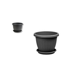 VENECIA VIRÁGCSERÉP+ALÁTÉT ANTRACIT 12CM 1DB