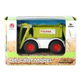  FÉM TRAKTOR ARATÓGÉP TARTÁLYOS HÁTRAHÚZÓS 12X8CM DOB.JA2279 1DB