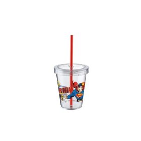   POHÁR SZÍVÓSZÁLLAL VÍZTISZTA SUPERMAN 440ML TP554-51 1DB