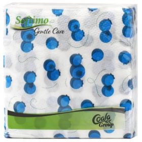   SOFTIMO GENTLE CARE SZALVÉTA ÁFONYA MINTÁS 34X34CM 1RÉTEGŰ 45DB