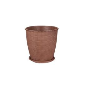 CSERÉP+ALÁTÉT RATTAN BARNA 16L 1DB