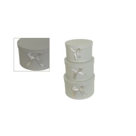   PAPÍRDOBOZ SZETT/3 AJÁNDÉK-VIRÁG 100-25/SZÜRKE D15XH8CM 1DB